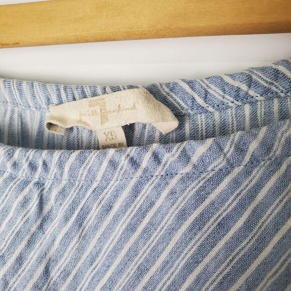 7 For All Mankind Striped Linen Blend Dress Size XS - Picture 7 of 8